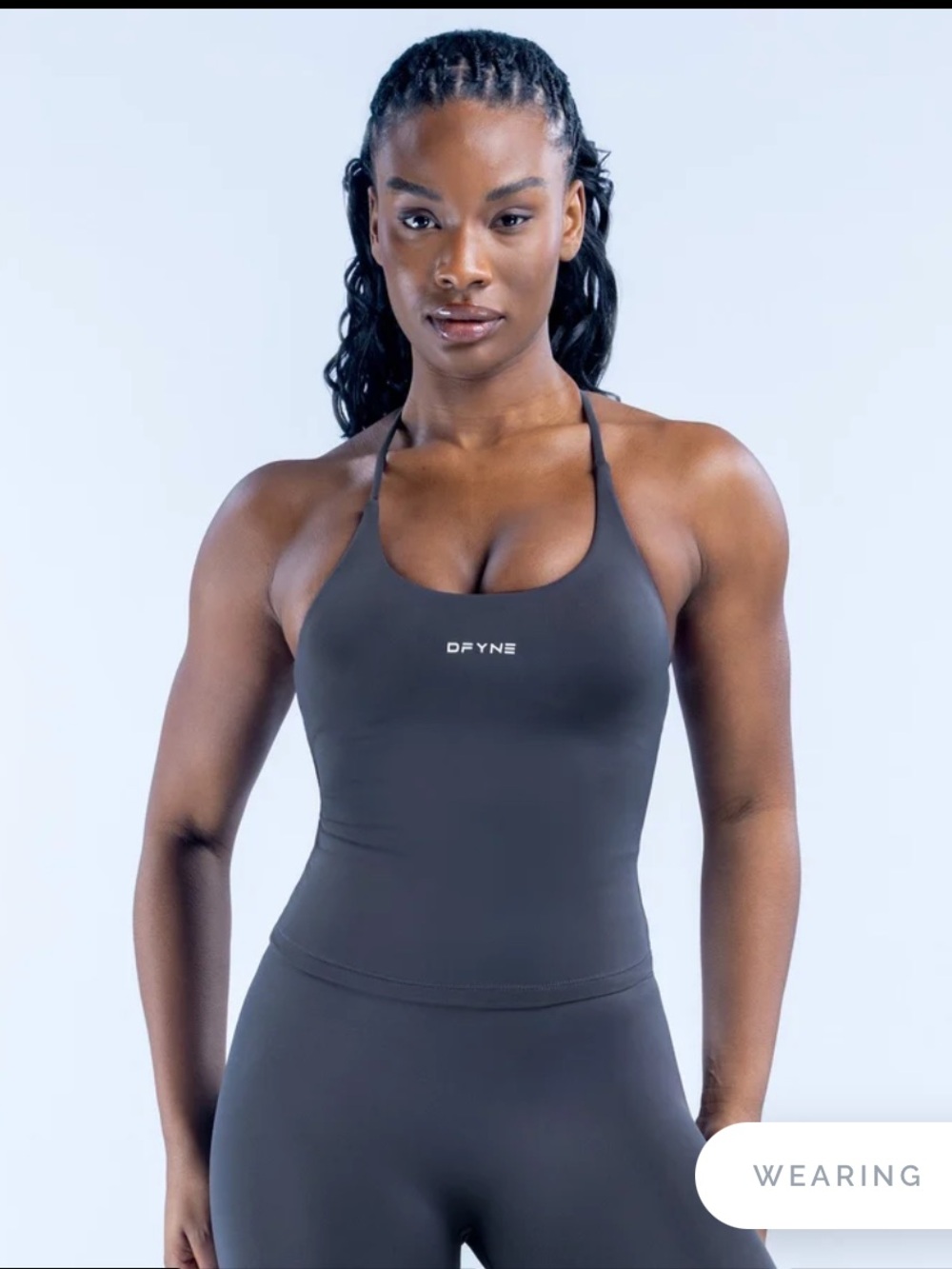 DFYNE Women’s CHARCOAL
Dynamic Twist Back Top